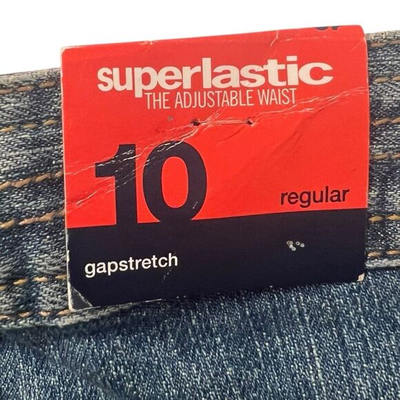 Gap Kids Denim Skirt 10 Regular Embroidered Roses Y2K Vintage Adjustable Waist - Picture 13 of 13